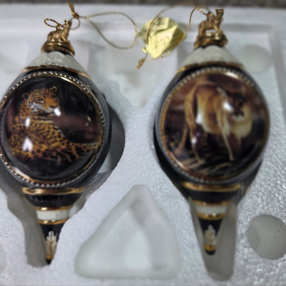 Bradford Editions Charles Frace Majestic Cats‎ Porcelain Ornaments Jaguar Cougar